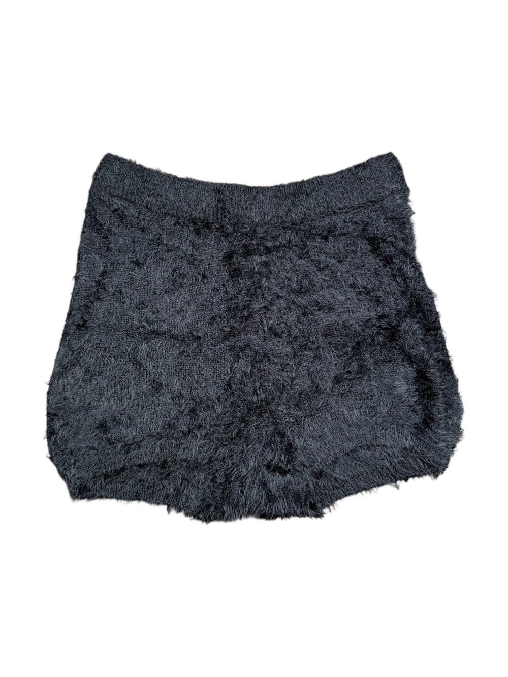 Cozy Black Fuzzy High Waisted Shorts